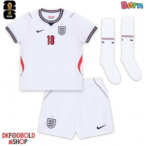 England Anthony Gordon #18 Hjemmebanesæt Børn VM 2026 Kort ærmer (+ korte bukser)